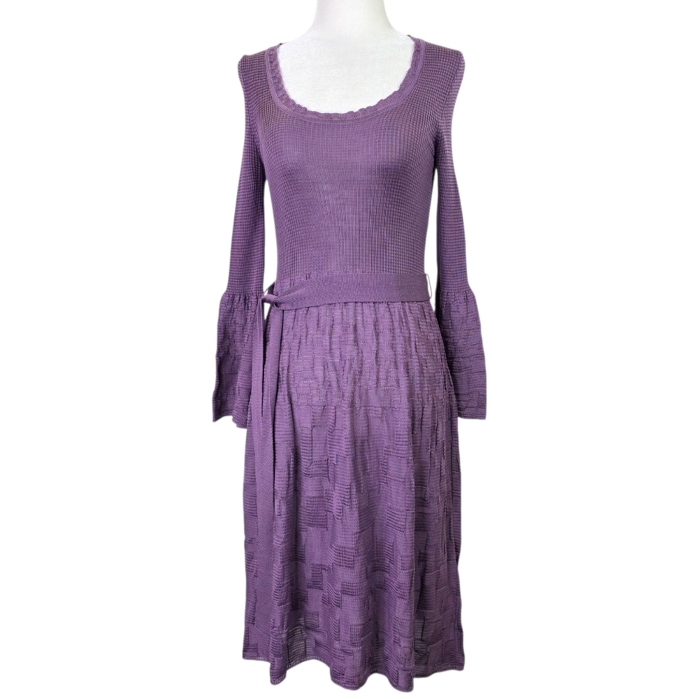 M by Missoni wool knit bell sleeves midi Dress